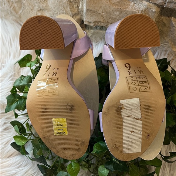 Mix No. 6 Dalison Lilac Patent Leather Block Heel Sandals - Size 6.5 - Picture 3 of 10